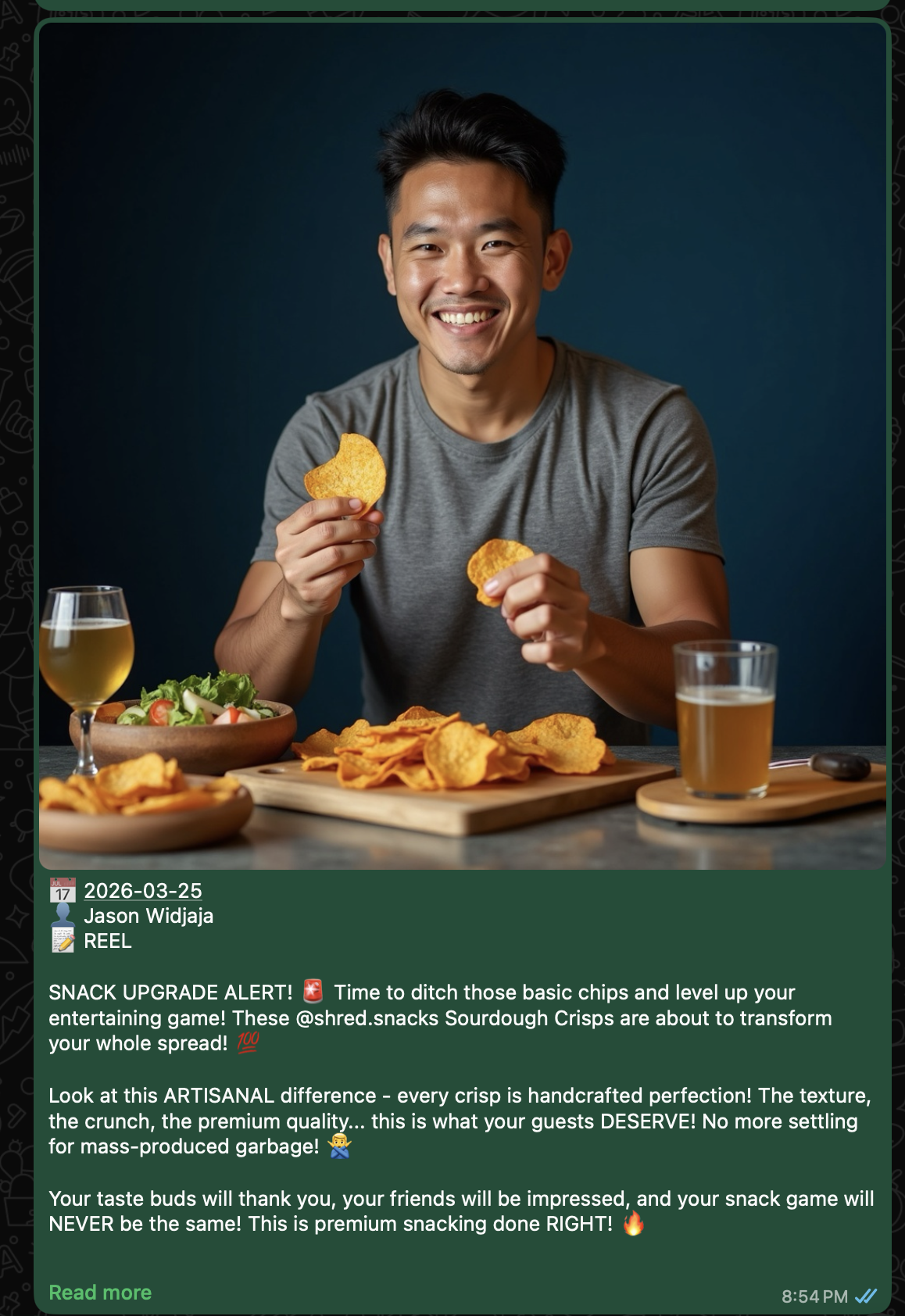 WhatsApp post — product showcase by Jason Widjaja