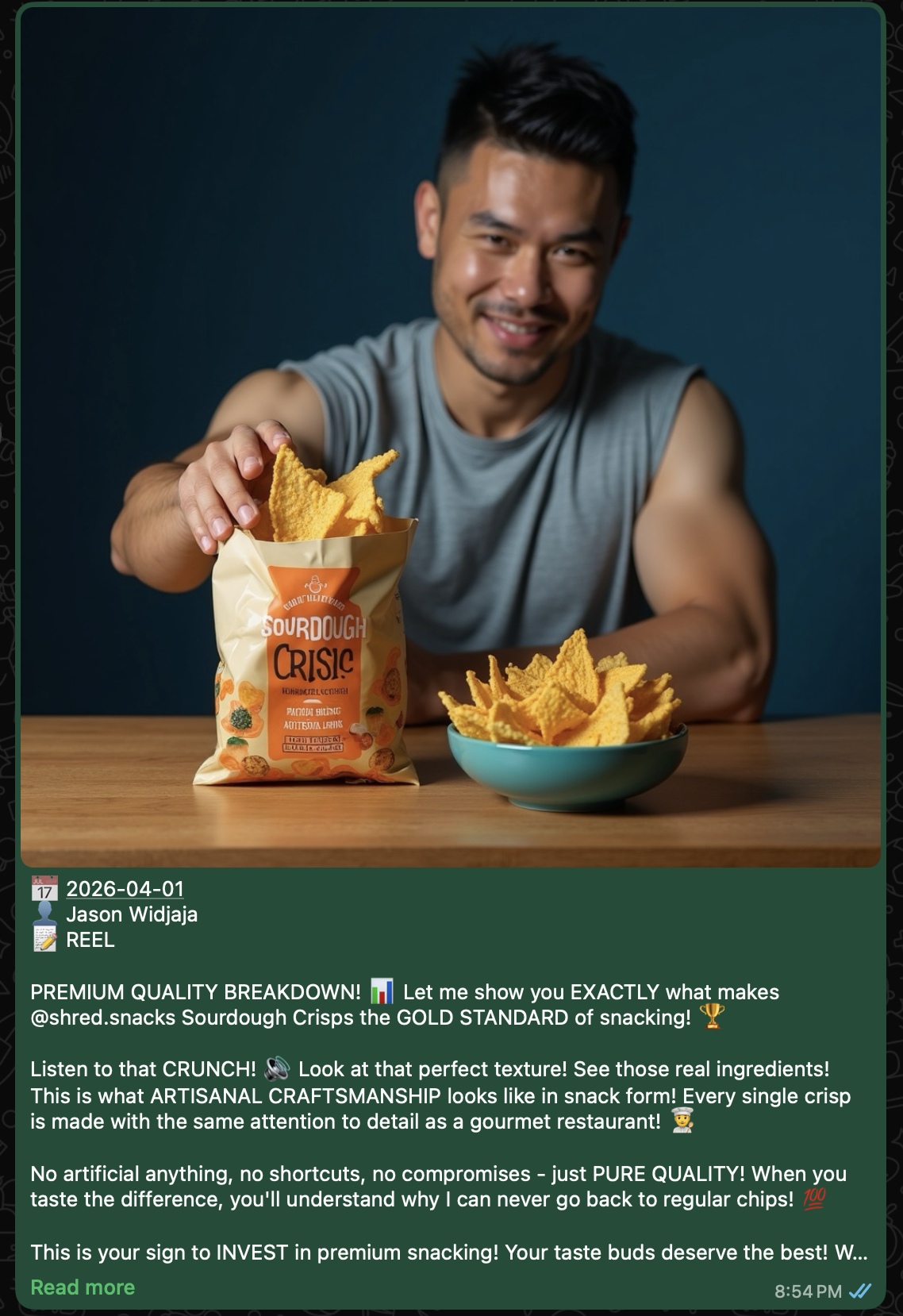 WhatsApp post — product showcase by Jason Widjaja